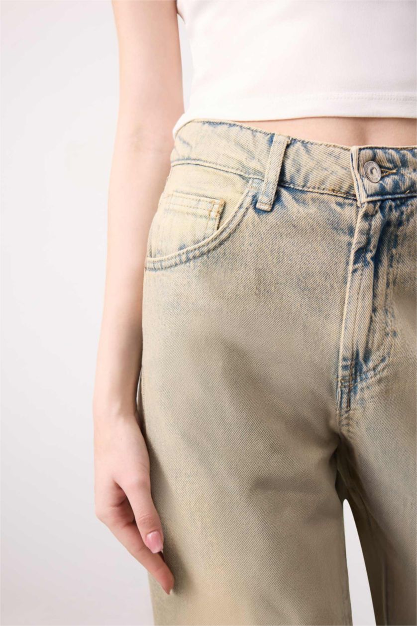 WOMAN Light Indigo High Waist Baggy Fit Trousers