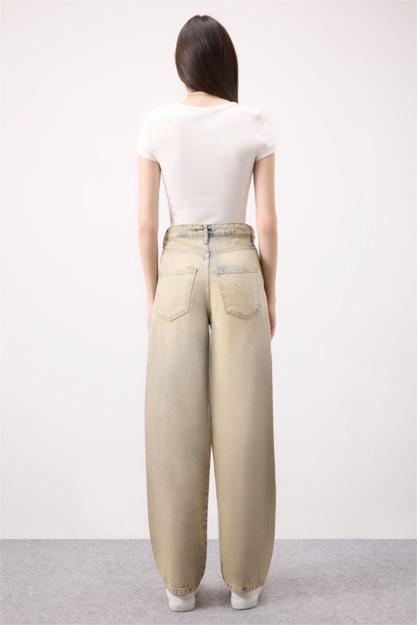 WOMAN Light Indigo High Waist Baggy Fit Trousers