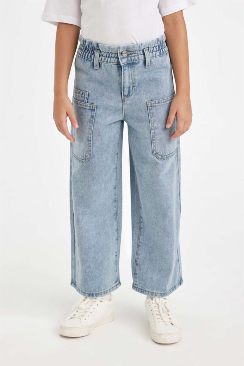 FILLES BLEU Clair Pantalon large pour Fille