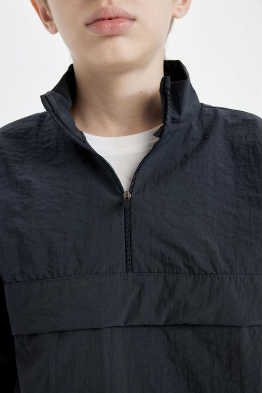 BOYS & TEENS Anthracite Boy Oversize Fit Parachute Long Sleeve Shirt