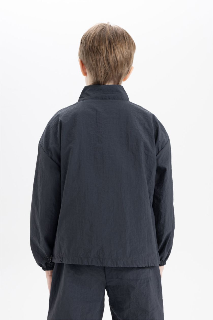 BOYS & TEENS Anthracite Boy Oversize Fit Parachute Long Sleeve Shirt