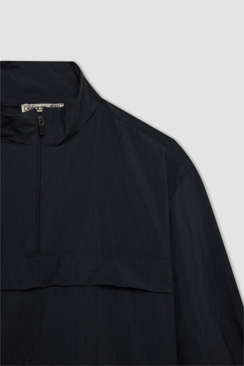 BOYS & TEENS Anthracite Boy Oversize Fit Parachute Long Sleeve Shirt