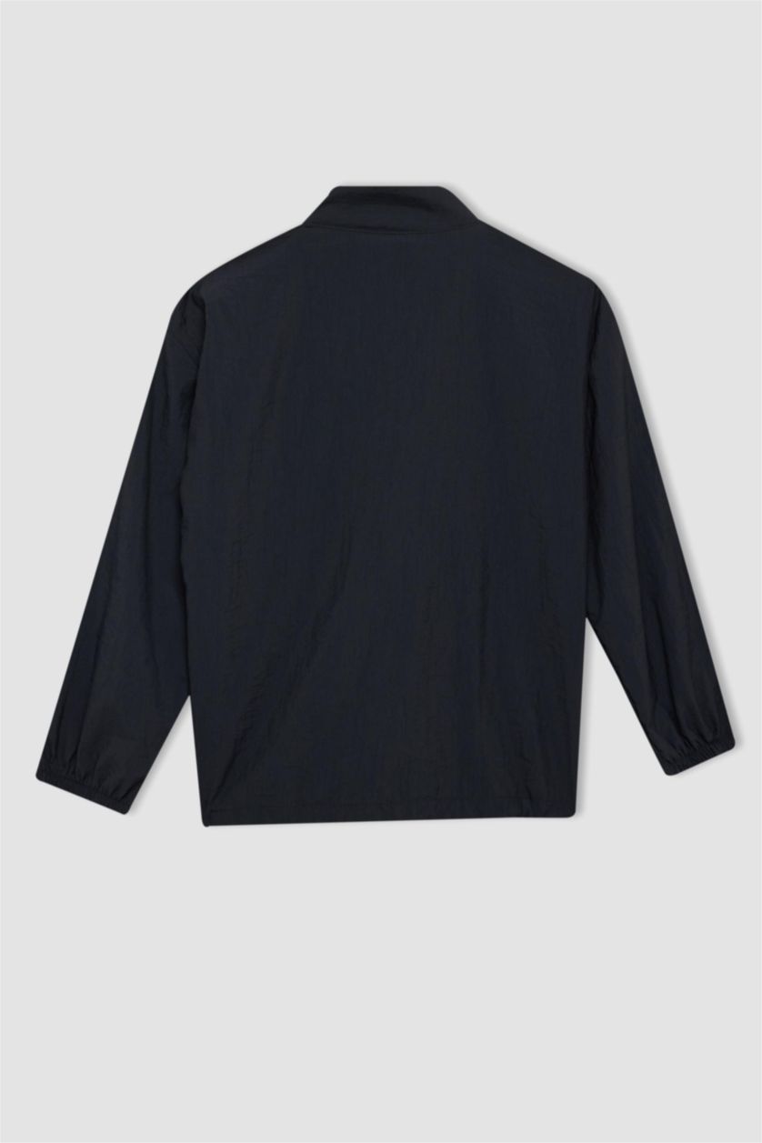 BOYS & TEENS Anthracite Boy Oversize Fit Parachute Long Sleeve Shirt