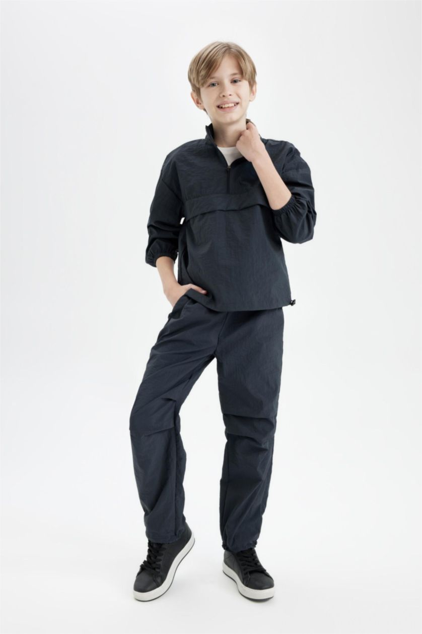 BOYS & TEENS Anthracite Boy Jogger Leg Parachute Pants