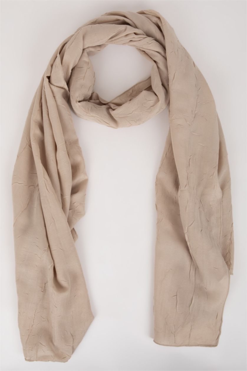 FEMME Beige Châle Hijab en coton pour femme