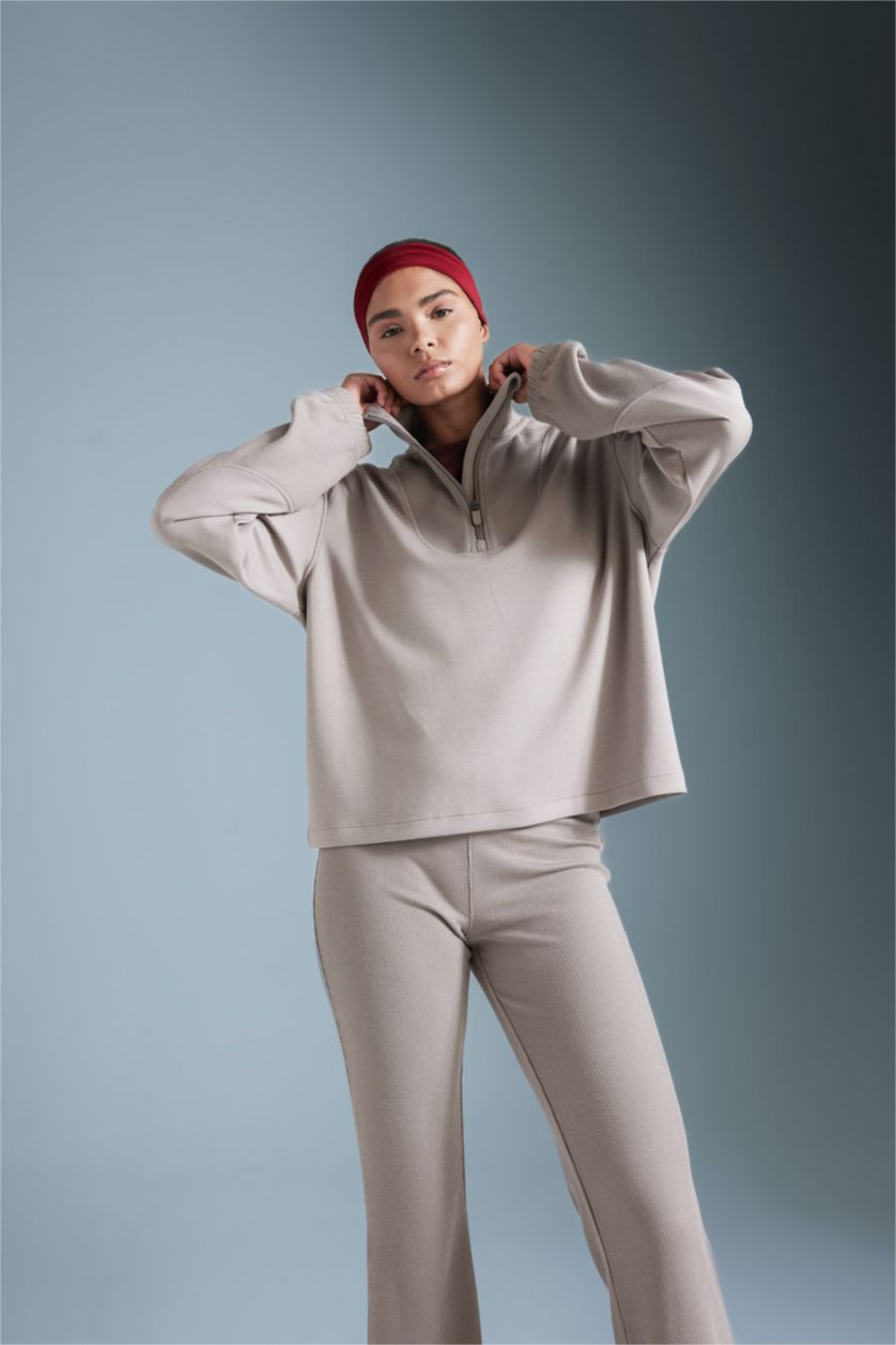 WOMAN Grey Oversize Modal Sports Sweatshirt