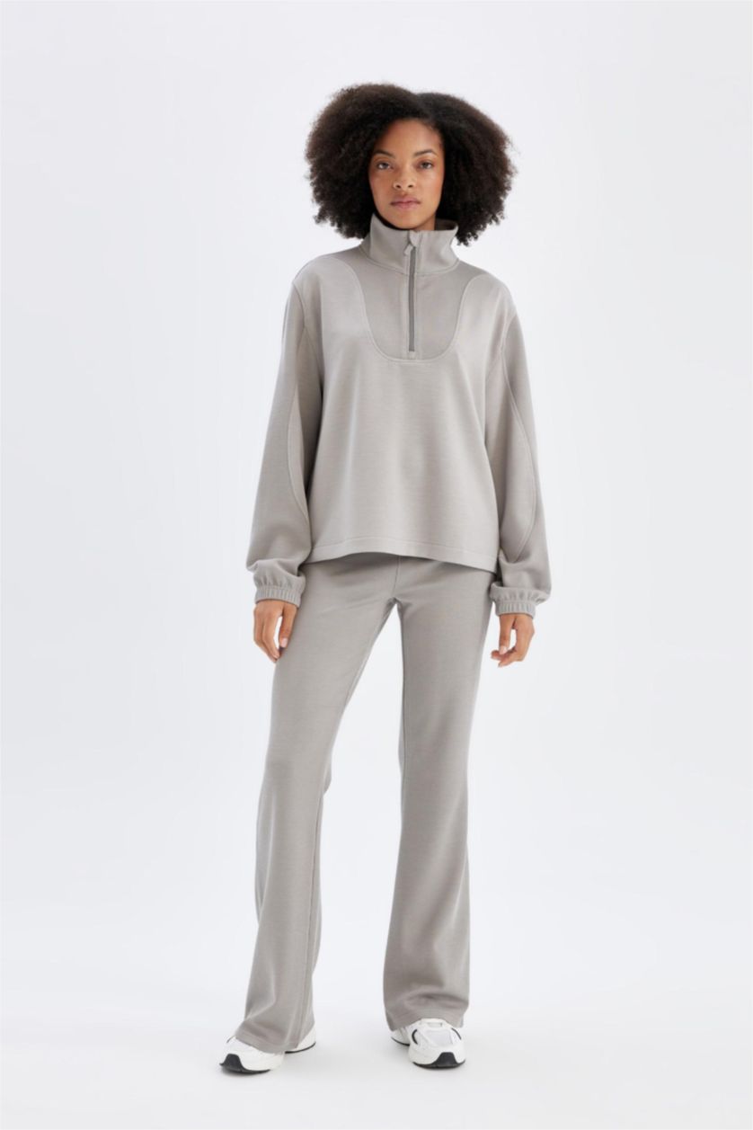 WOMAN Grey Oversize Modal Sports Sweatshirt