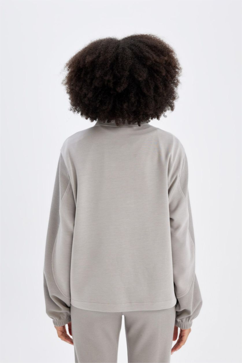 WOMAN Grey Oversize Modal Sports Sweatshirt