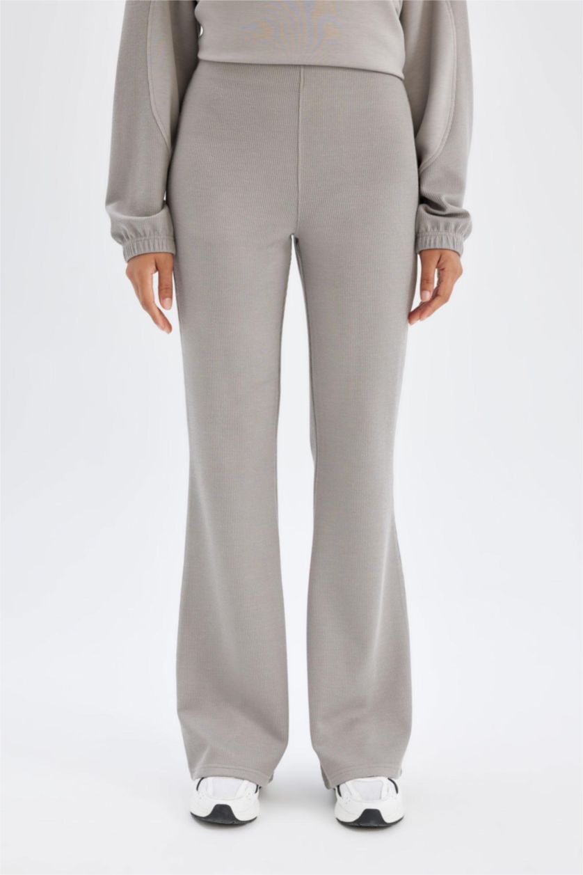 Женщины Серый Брюки Flare Fit стандартного кроя, DeFactoFit