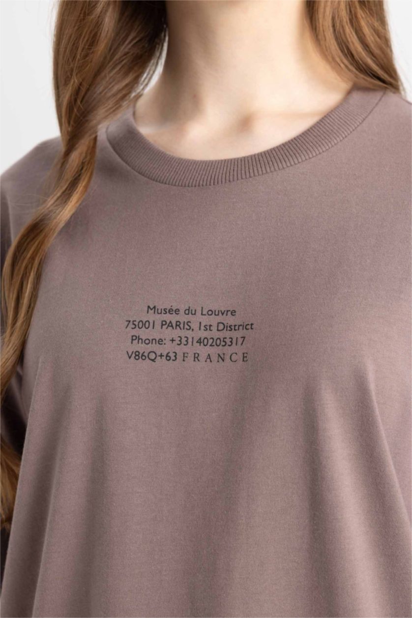 FEMME Marron Clair Tunique à Manches Longues Coupe Régulière