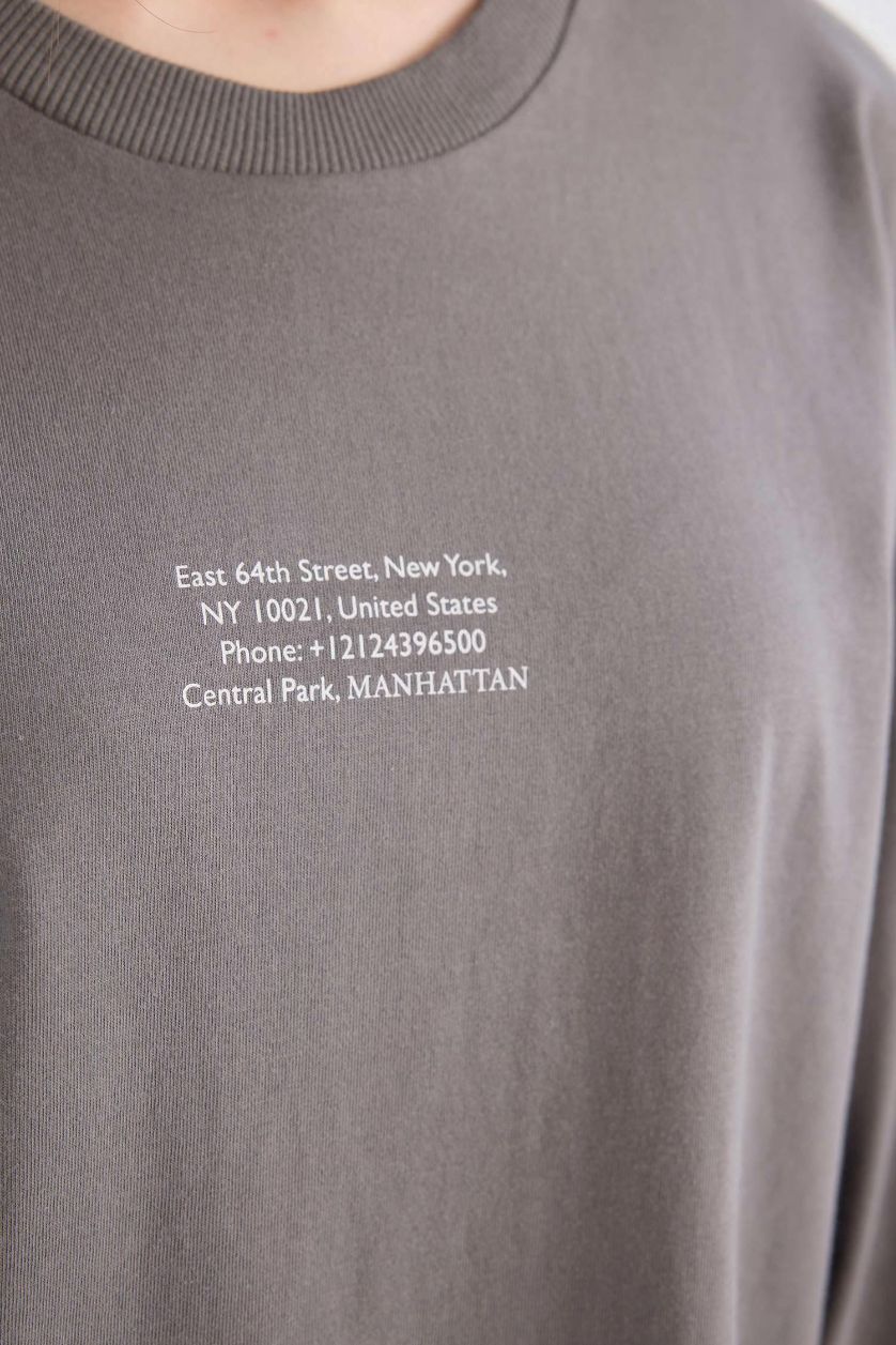 FEMME Gris Tunique à Manches Longues Coupe Régulière