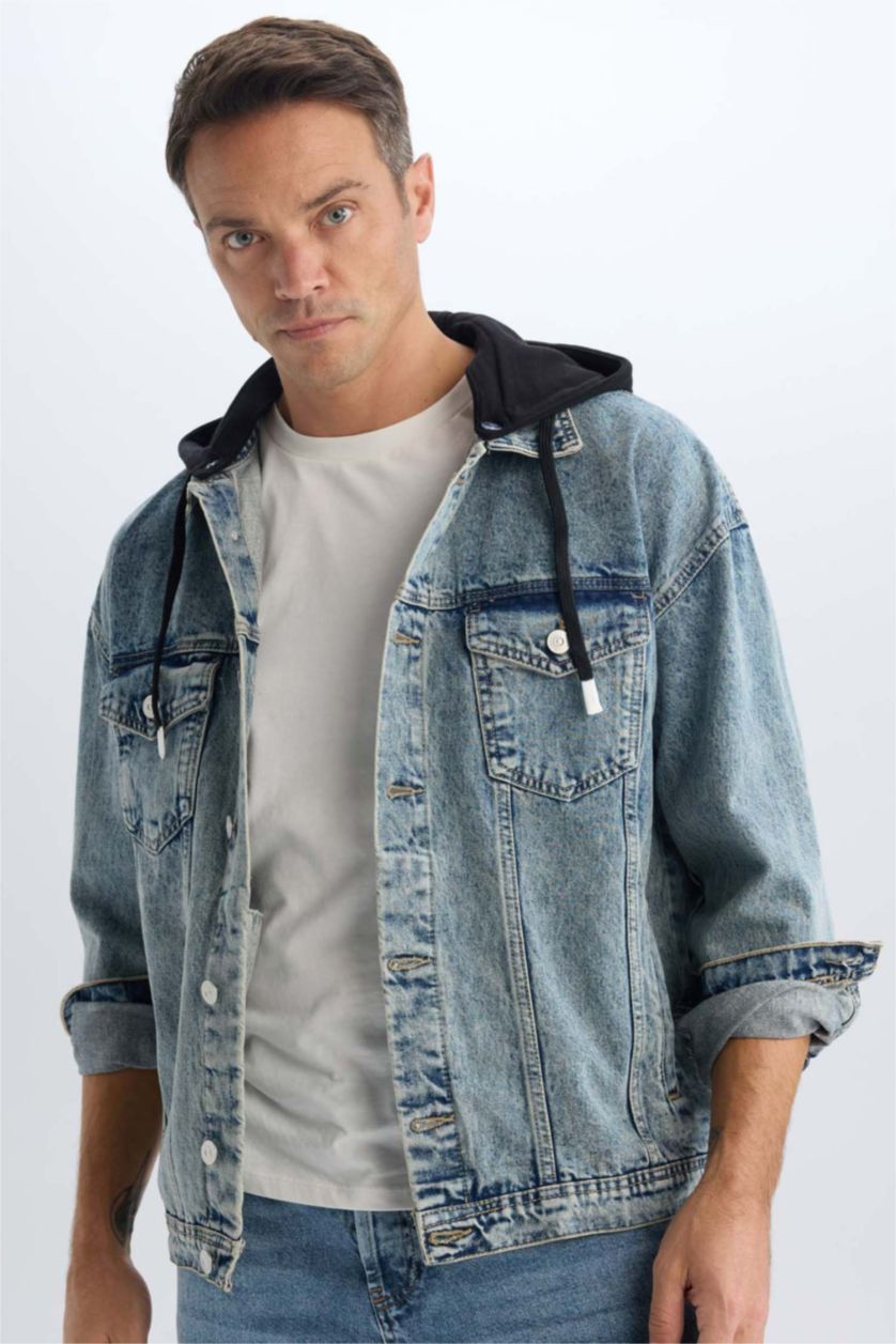 MAN Light Blue Oversize Fit Denim Jacket