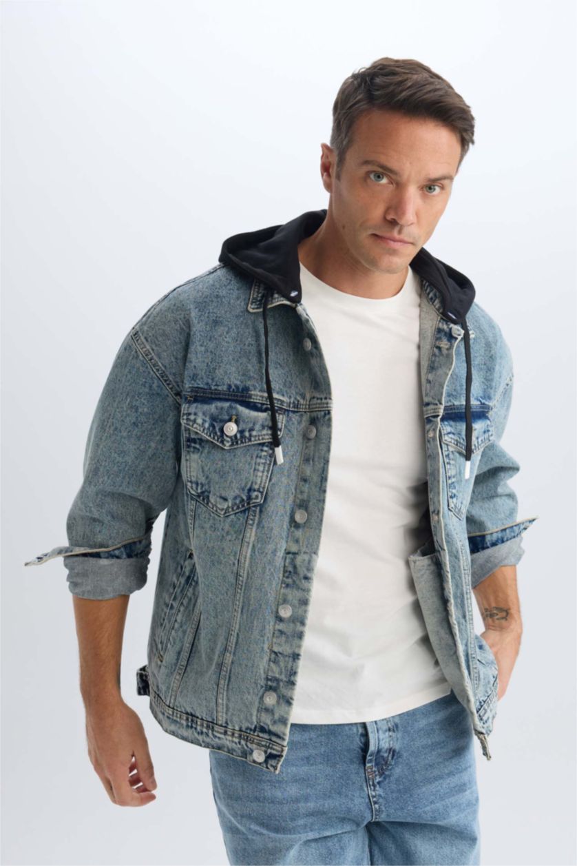 MAN Light Blue Oversize Fit Denim Jacket