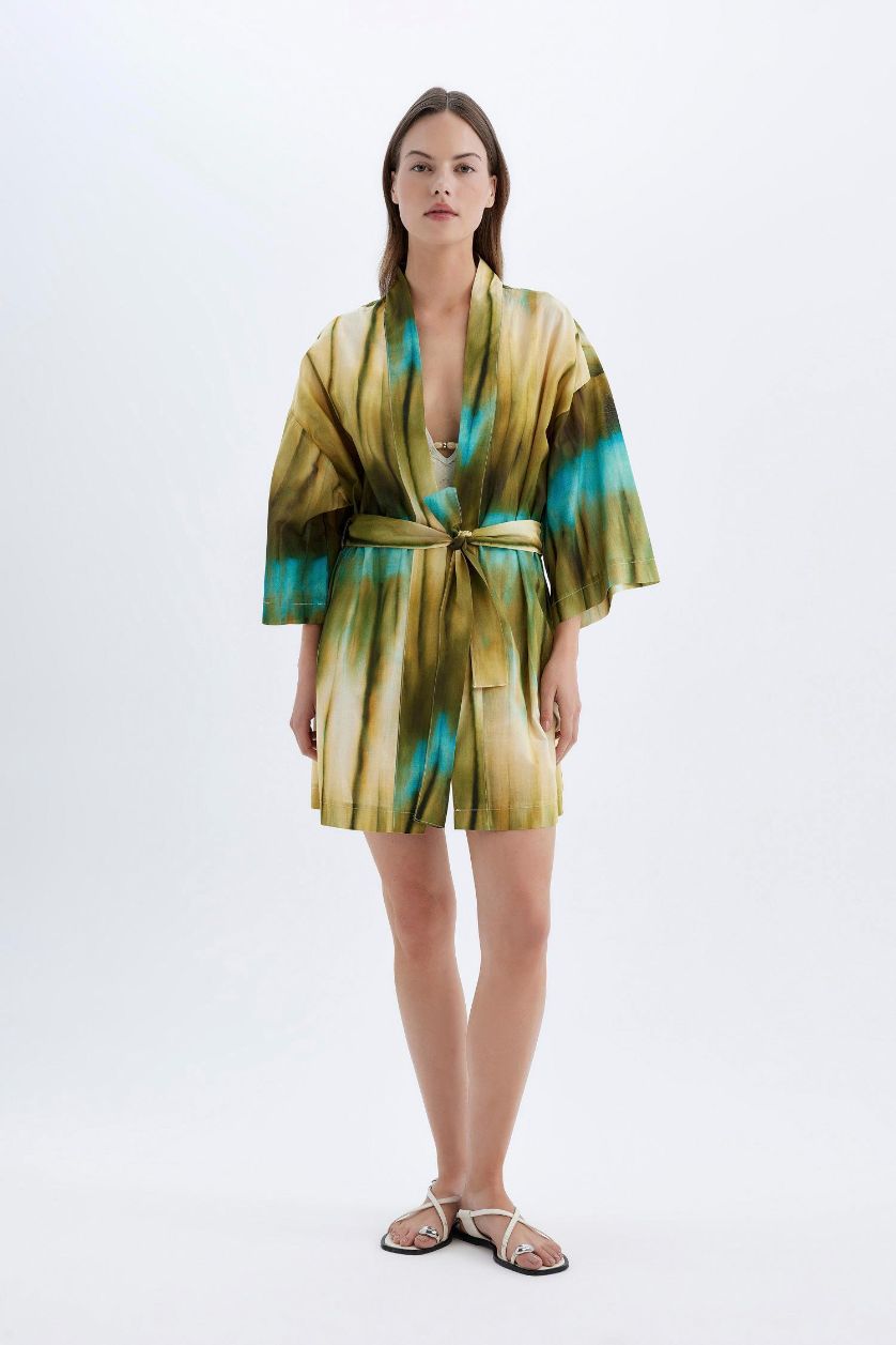 نساء زيتوني كيمونو بحر قطن قصة عادية من Fall in Love