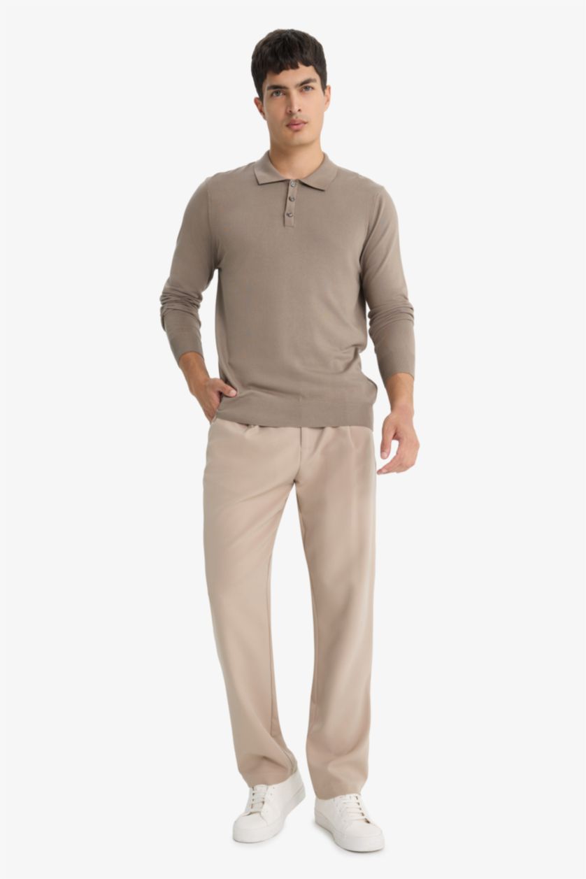 MAN Vison Standard Fit Polo Collar Knitwear Pullover