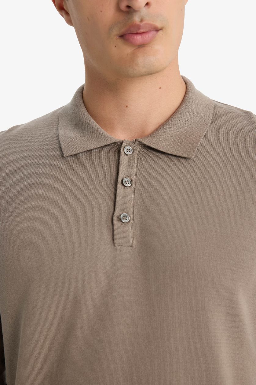 MAN Vison Standard Fit Polo Collar Knitwear Pullover