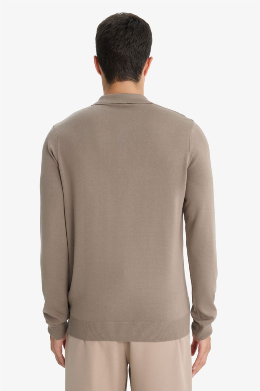 MAN Vison Standard Fit Polo Collar Knitwear Pullover