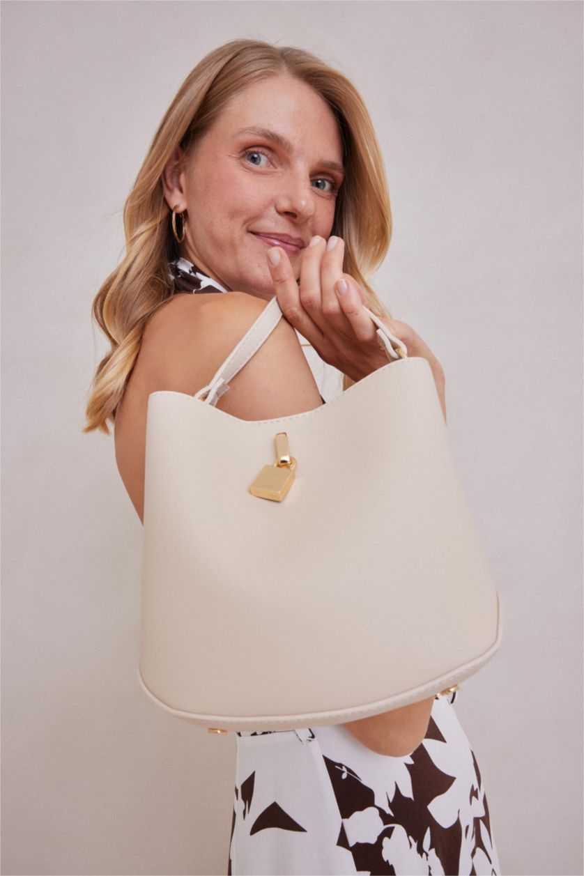 Kadın Bej Kadın Suni Deri Omuz Çantası