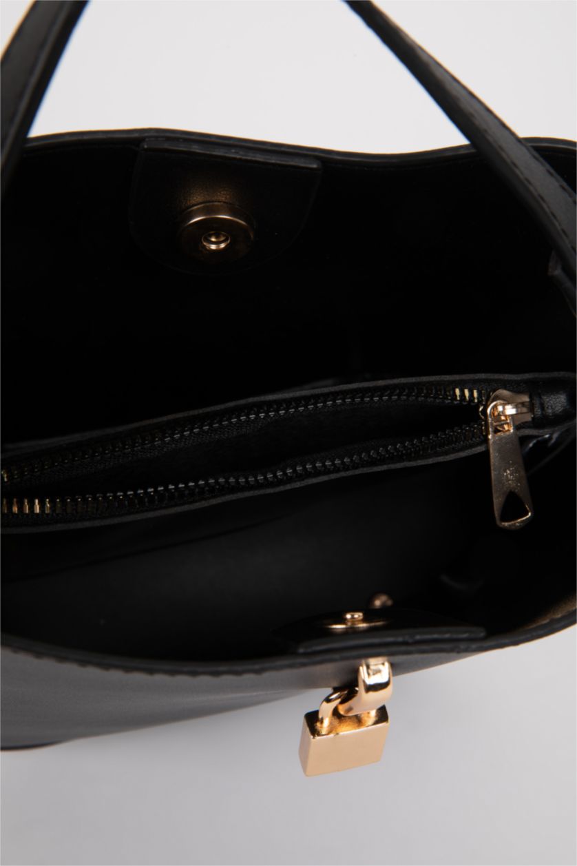 FEMME Noir Sac en Simili Cuir Pour Femme