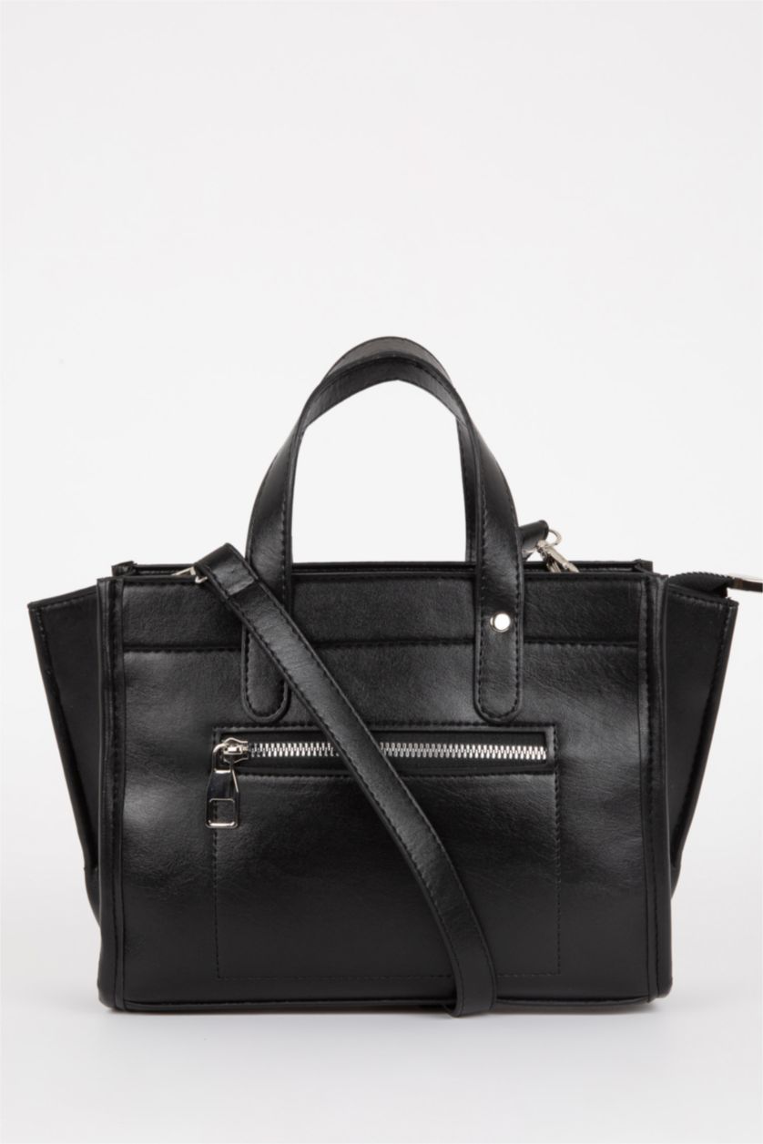 Women Black Faux Leather Shoulder bag
