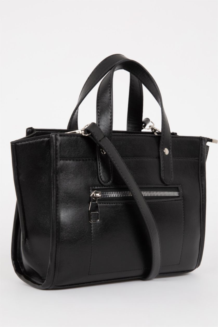 Women Black Faux Leather Shoulder bag