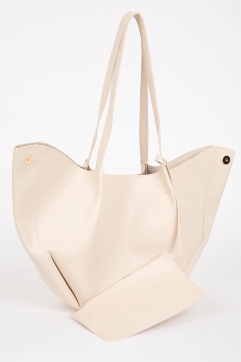 نساء بيج شنطة كتف نسائي جلد صناعي