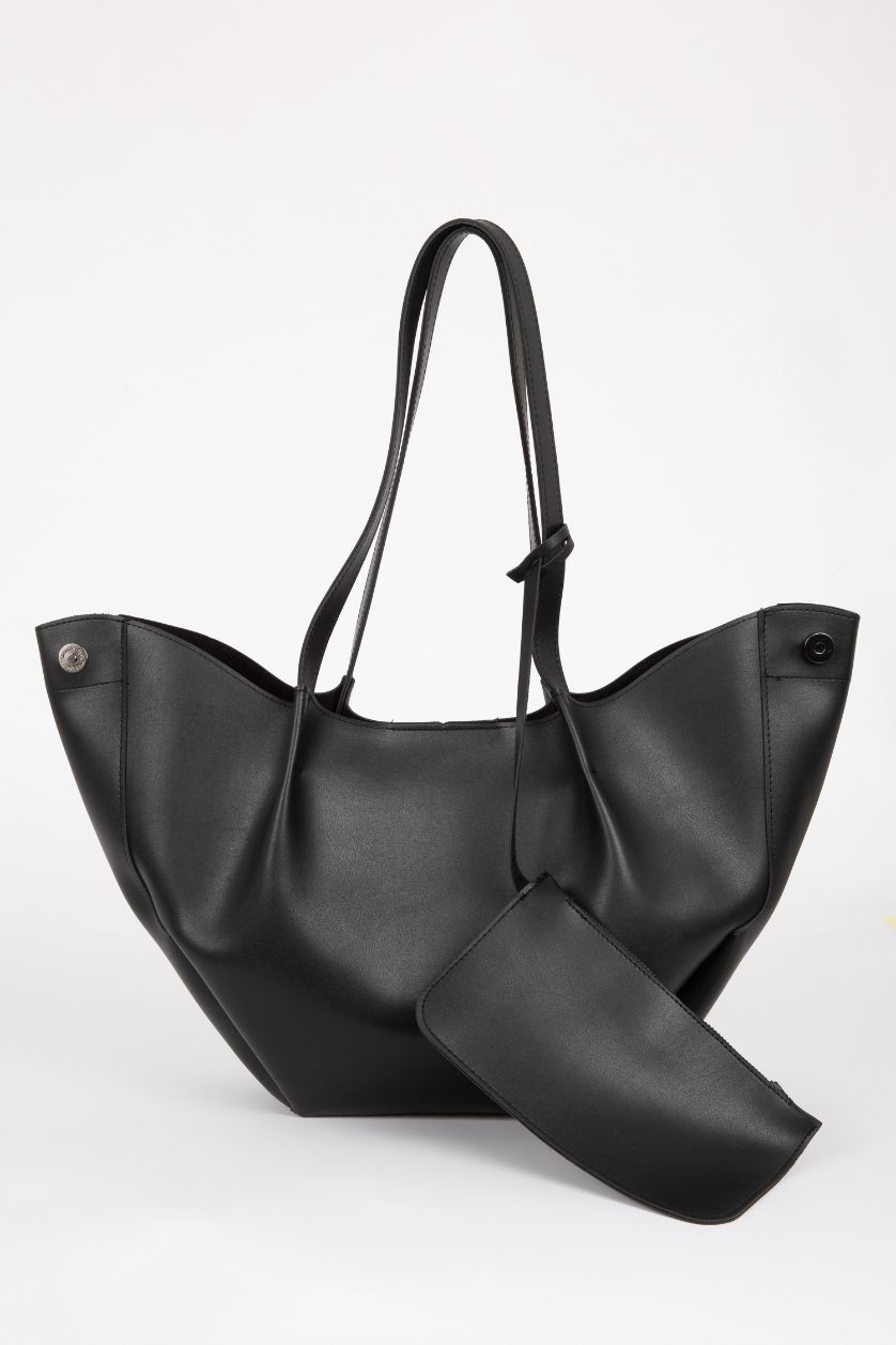 نساء أسود شنطة كتف نسائي جلد صناعي