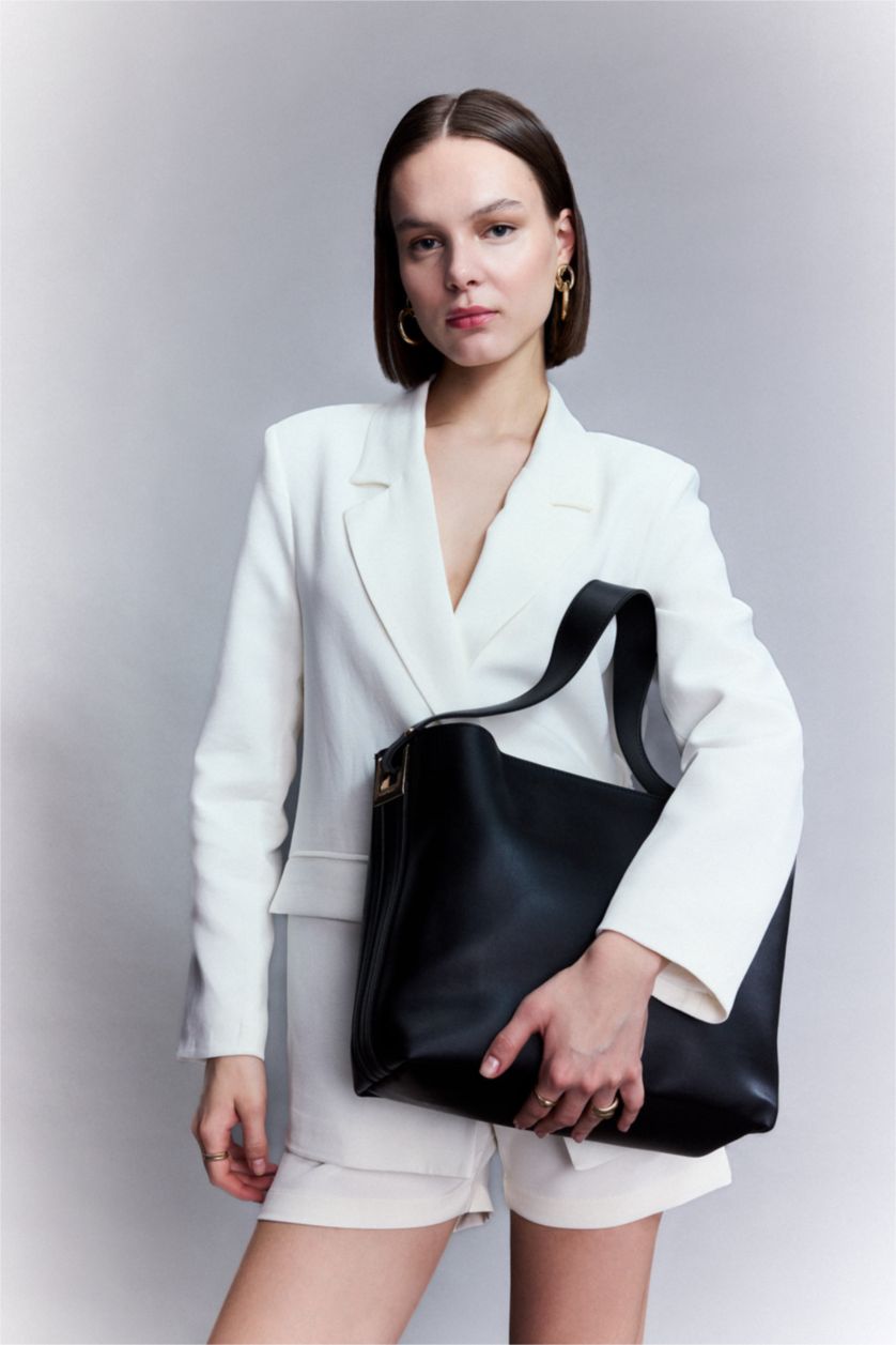 Kadın Siyah Kadın Suni Deri Omuz Çantası