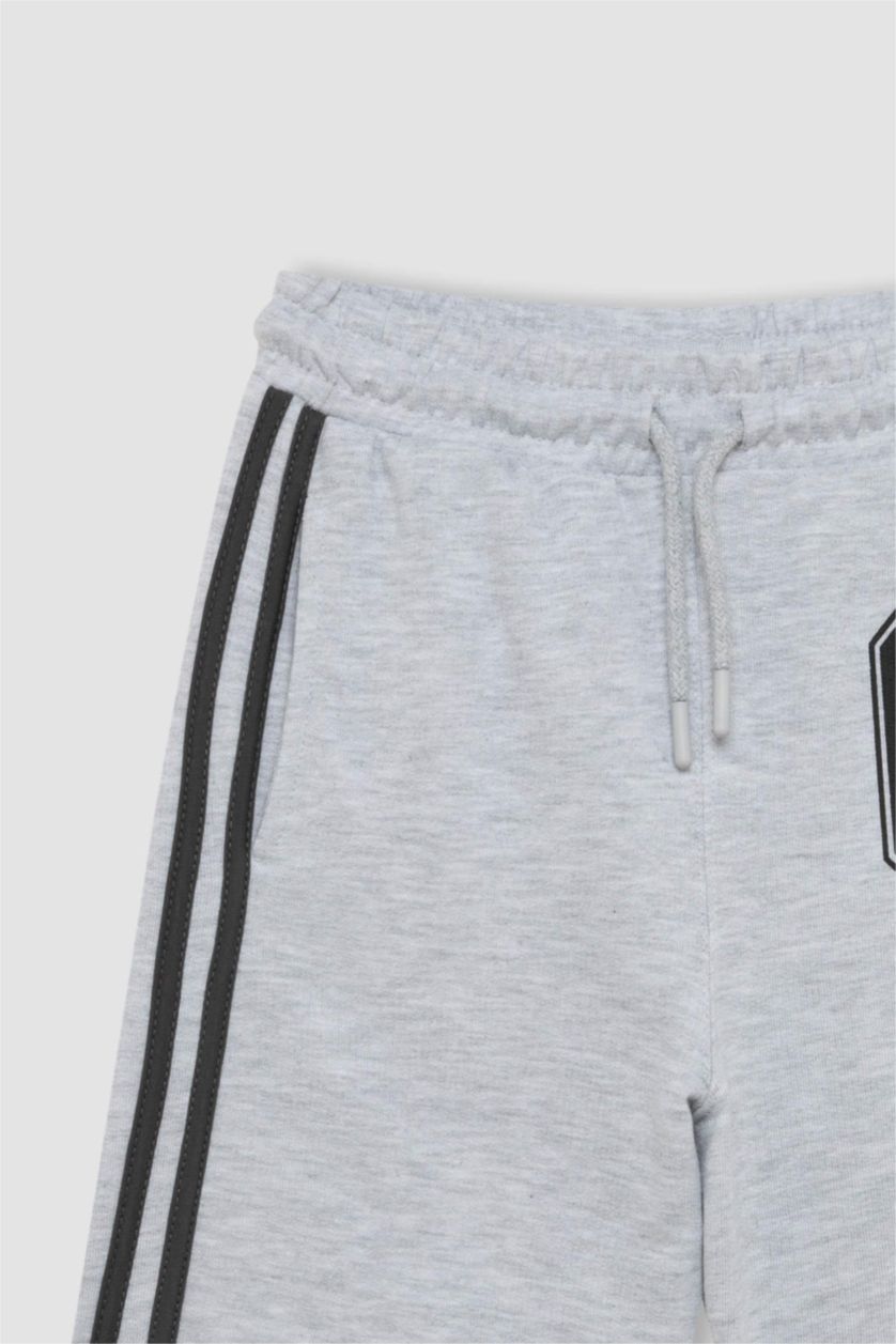 BOYS & TEENS Grey Melange Boy Printed Shorts