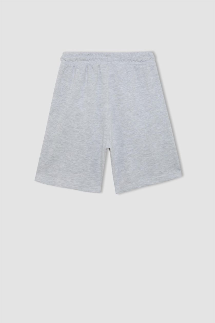 BOYS & TEENS Grey Melange Boy Printed Shorts