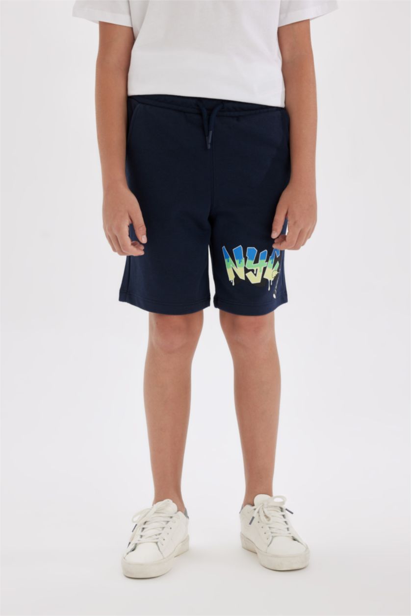 Erkek Çocuk - Genç Erkek Lacivert Erkek Çocuk Baskılı Şort