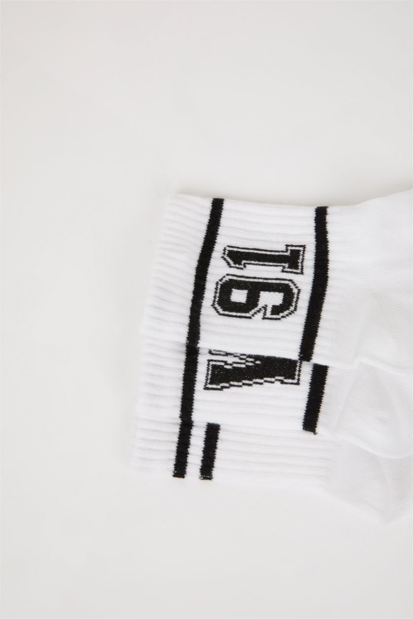 FEMME Blanc Chaussettes mi-hautes Coton