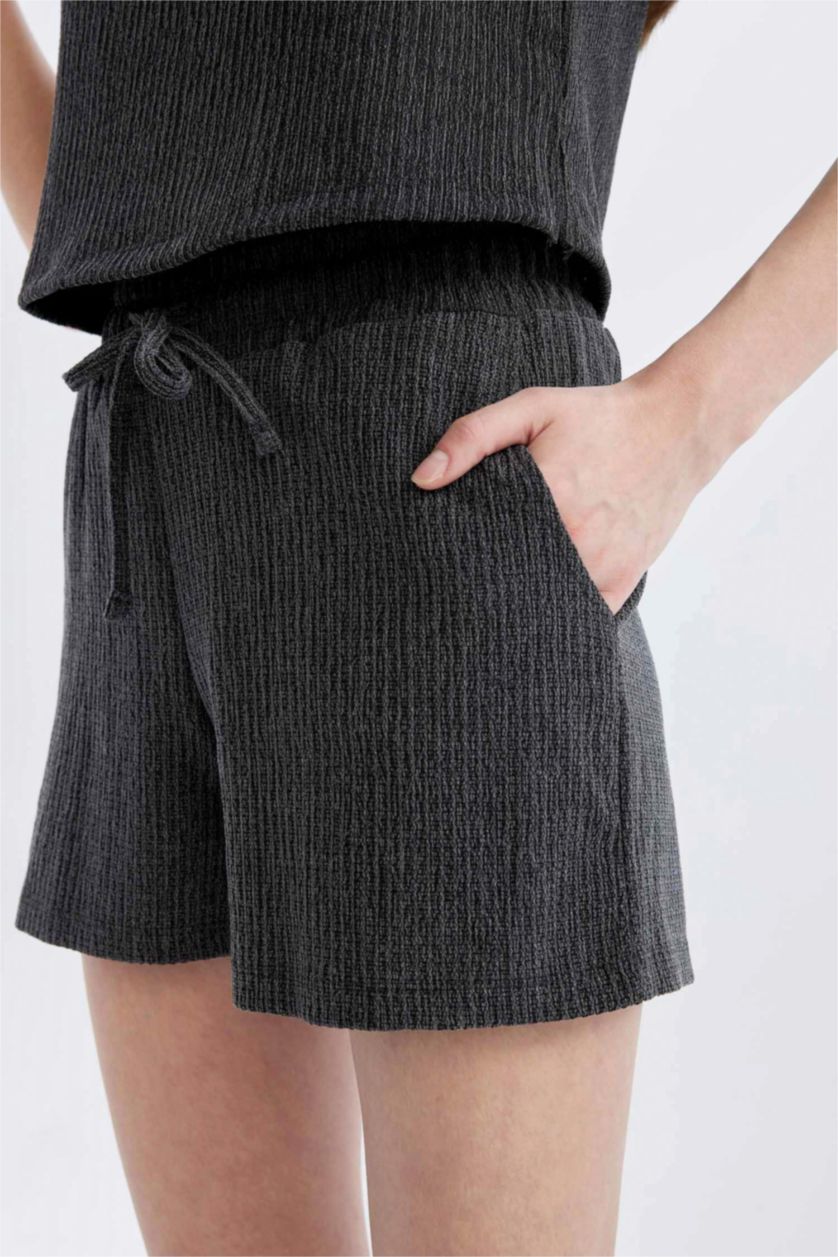 WOMAN Anthracite Regular Fit Normal Waist Regular Hem Shorts
