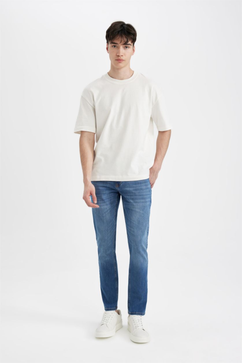 HOMME Bleu Jean Coupe slim à taille normale