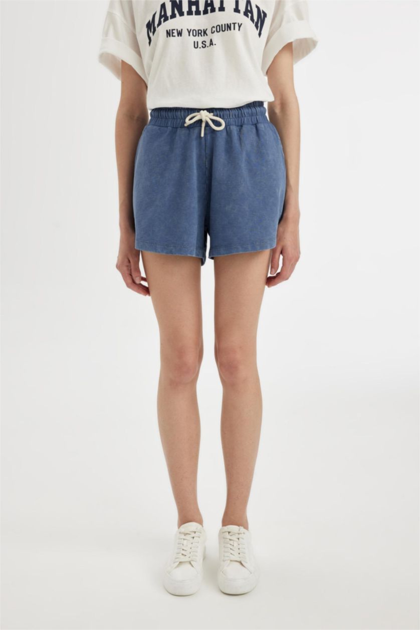 FEMME Indigo Short Bermuda basique à Coupe Relax