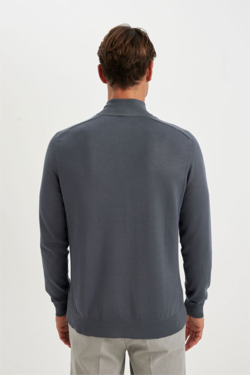 HOMME Bleu Pull tricot à coupe standard