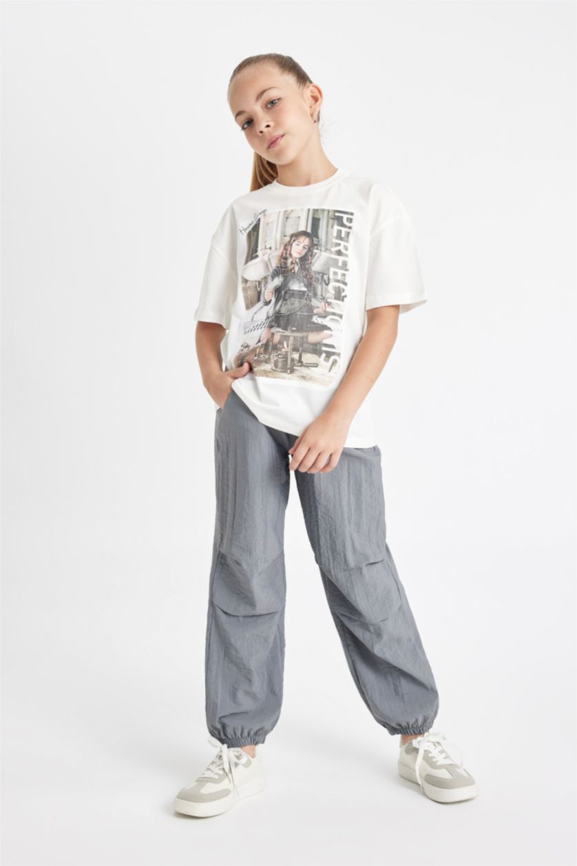 GIRLS & TEENS Grey Girl Parachute Jogger Trousers