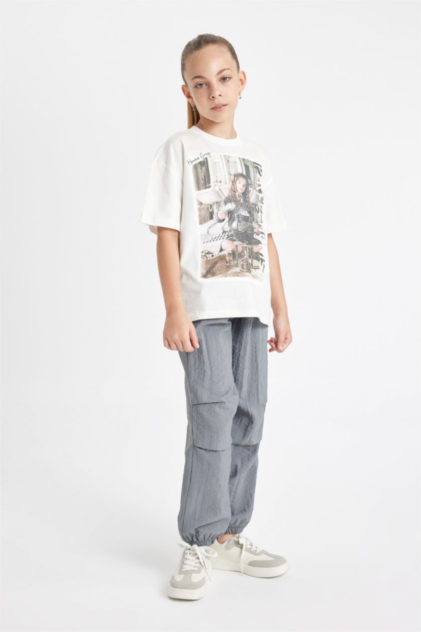 GIRLS & TEENS Grey Girl Parachute Jogger Trousers
