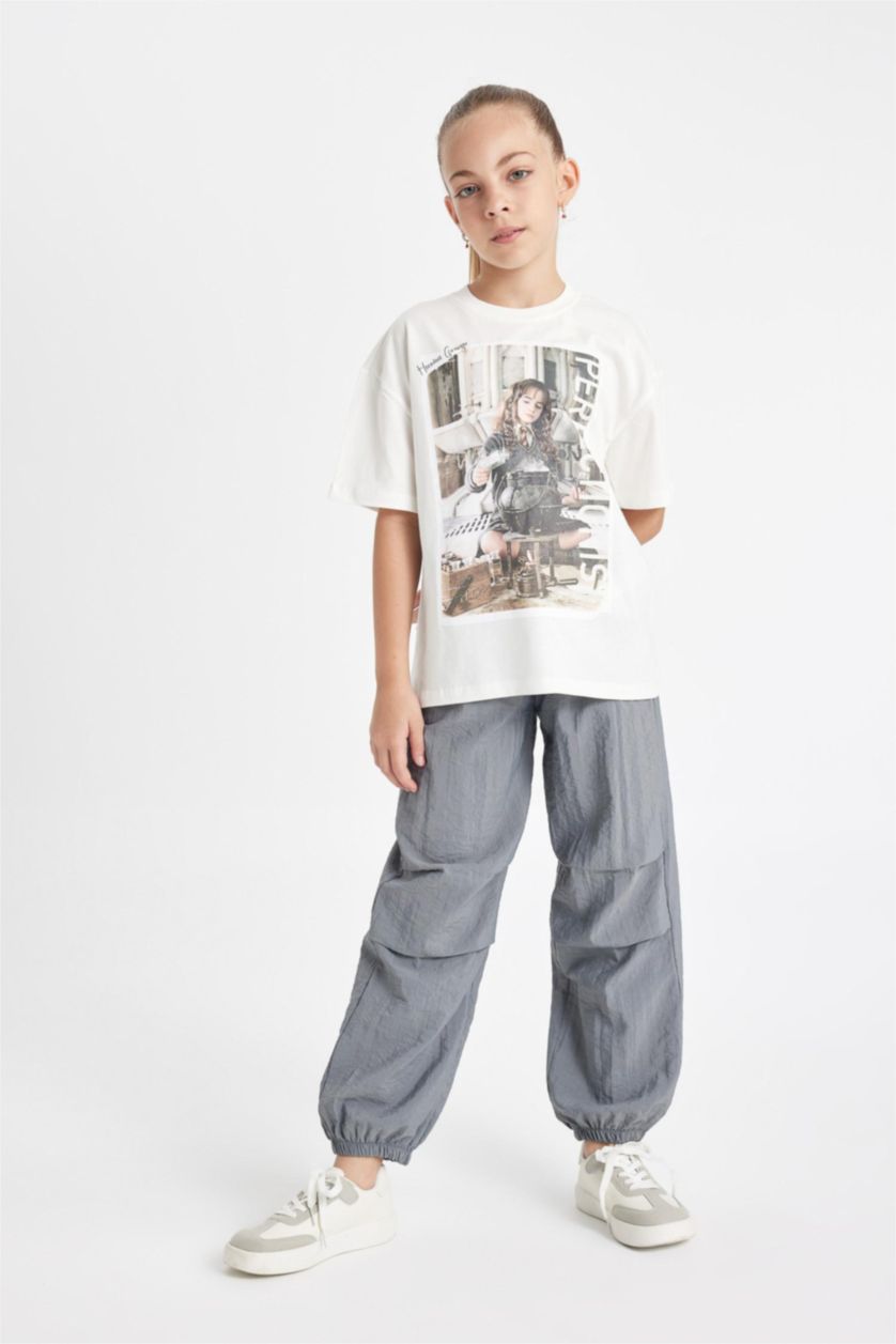 GIRLS & TEENS Grey Girl Parachute Jogger Trousers