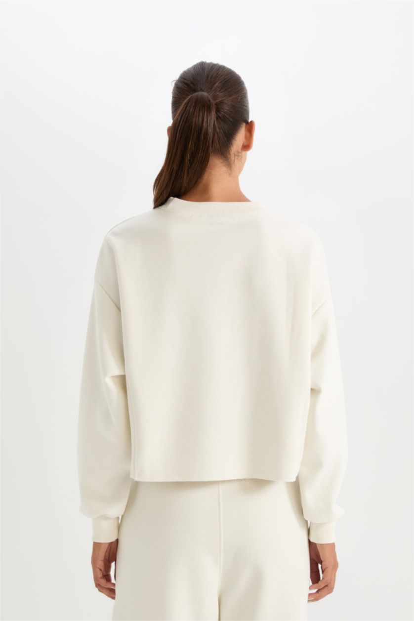 Kadın Ekru NBA Los Angeles Lakers Bisiklet Yaka Sweatshirt