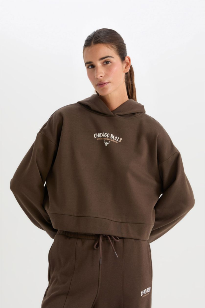 نساء بني سويت شيرت بغطاء للرأس من شيكاغو بولز