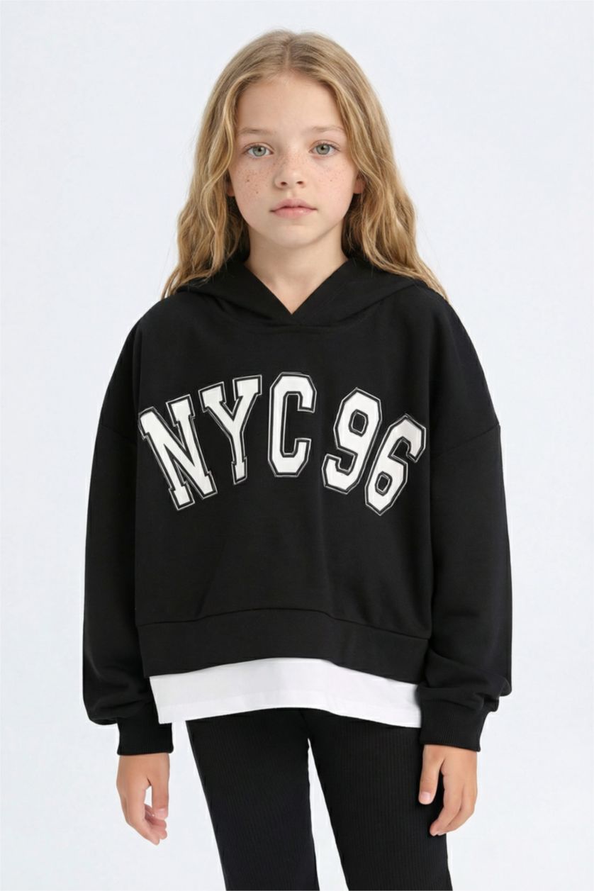 Girls & Teens Black Girl Printed Hooded Sweatshirt Leggings 2 Piece Set