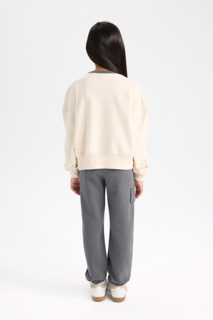 بناتي بيج فاتح طقم بناتي سويت شيرت وسويت بانتس - قطعتين