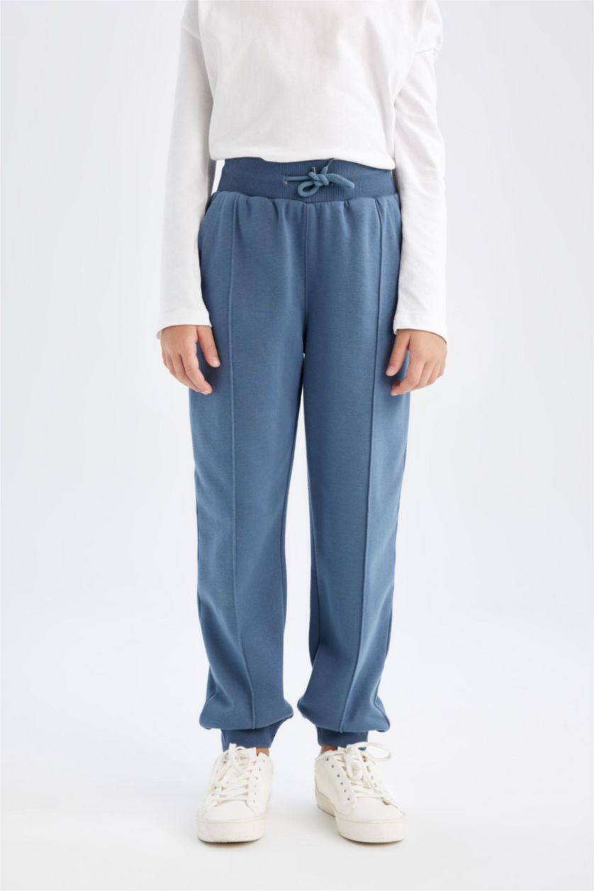 FILLES Indigo Clair Jogging basique avec poches pour Fille