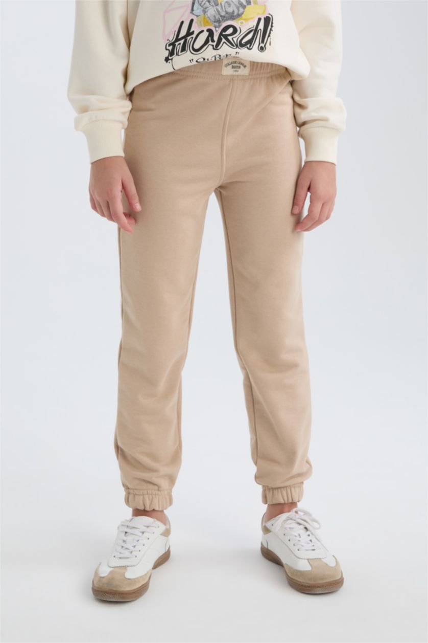 GIRLS & TEENS Beige Girl Elastic Waist Jogger Sweatpants