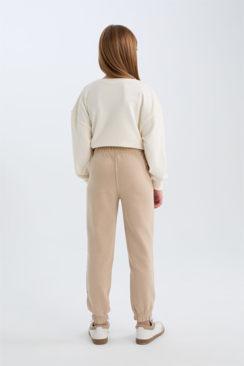 GIRLS & TEENS Beige Girl Elastic Waist Jogger Sweatpants