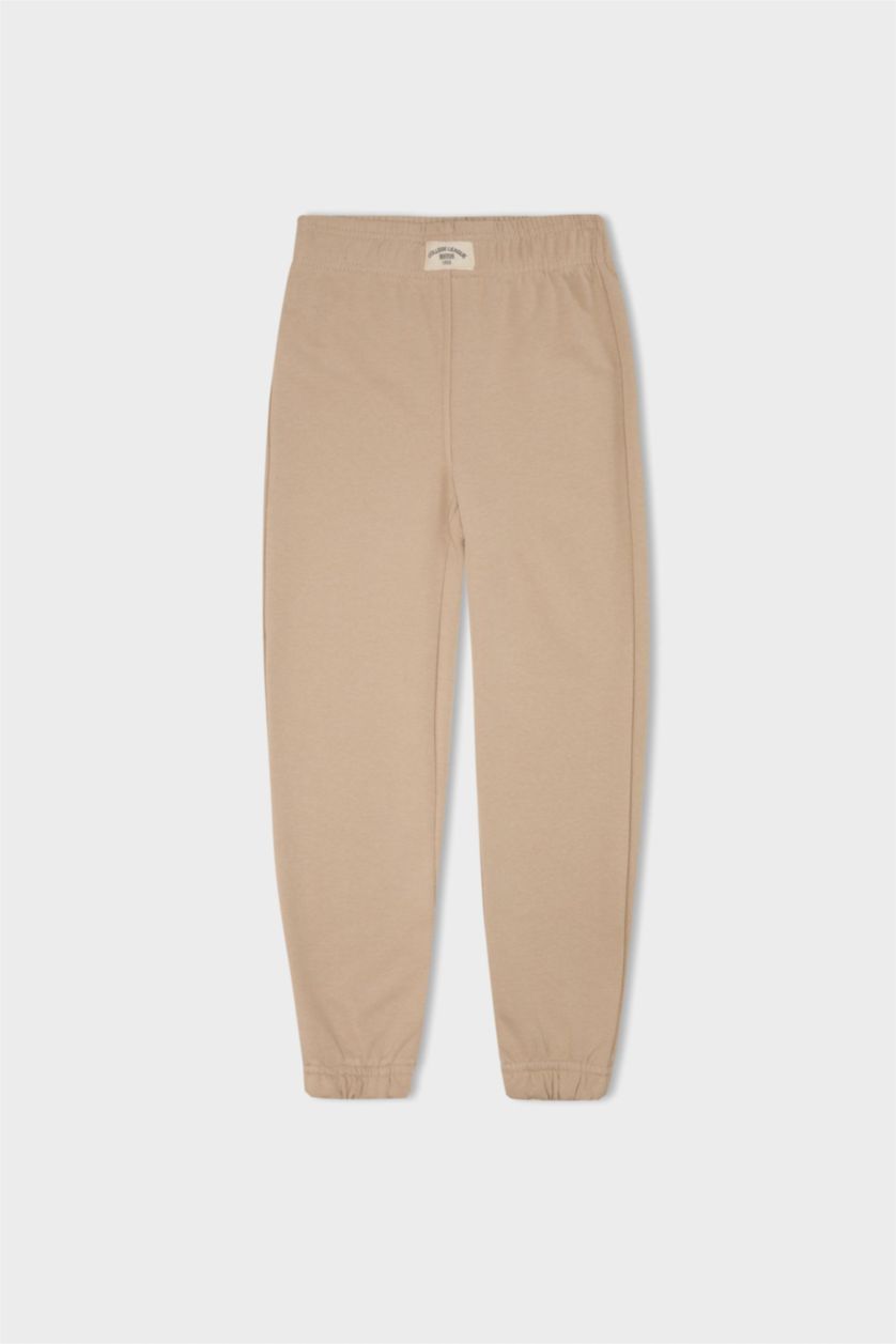 GIRLS & TEENS Beige Girl Elastic Waist Jogger Sweatpants