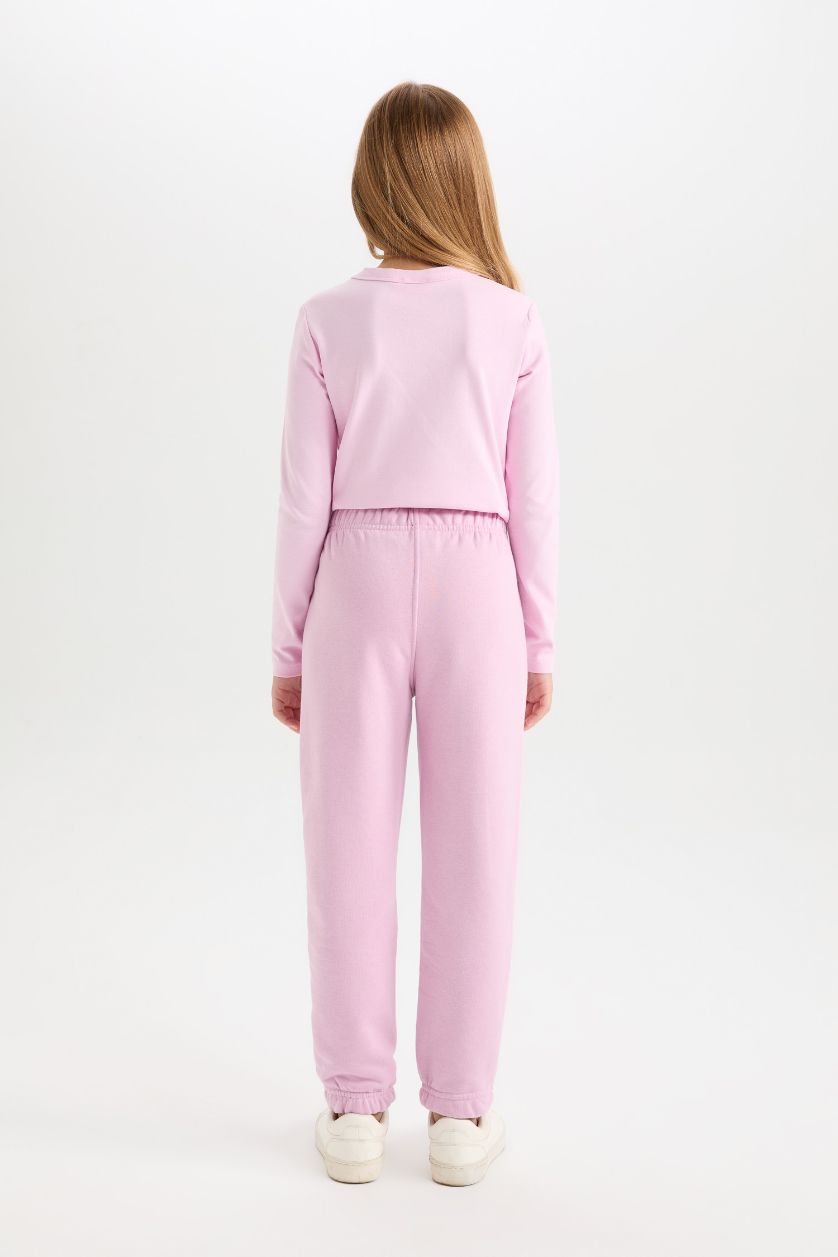 GIRLS & TEENS Pink Girl Printed Elastic Waist Jogger Sweatpants