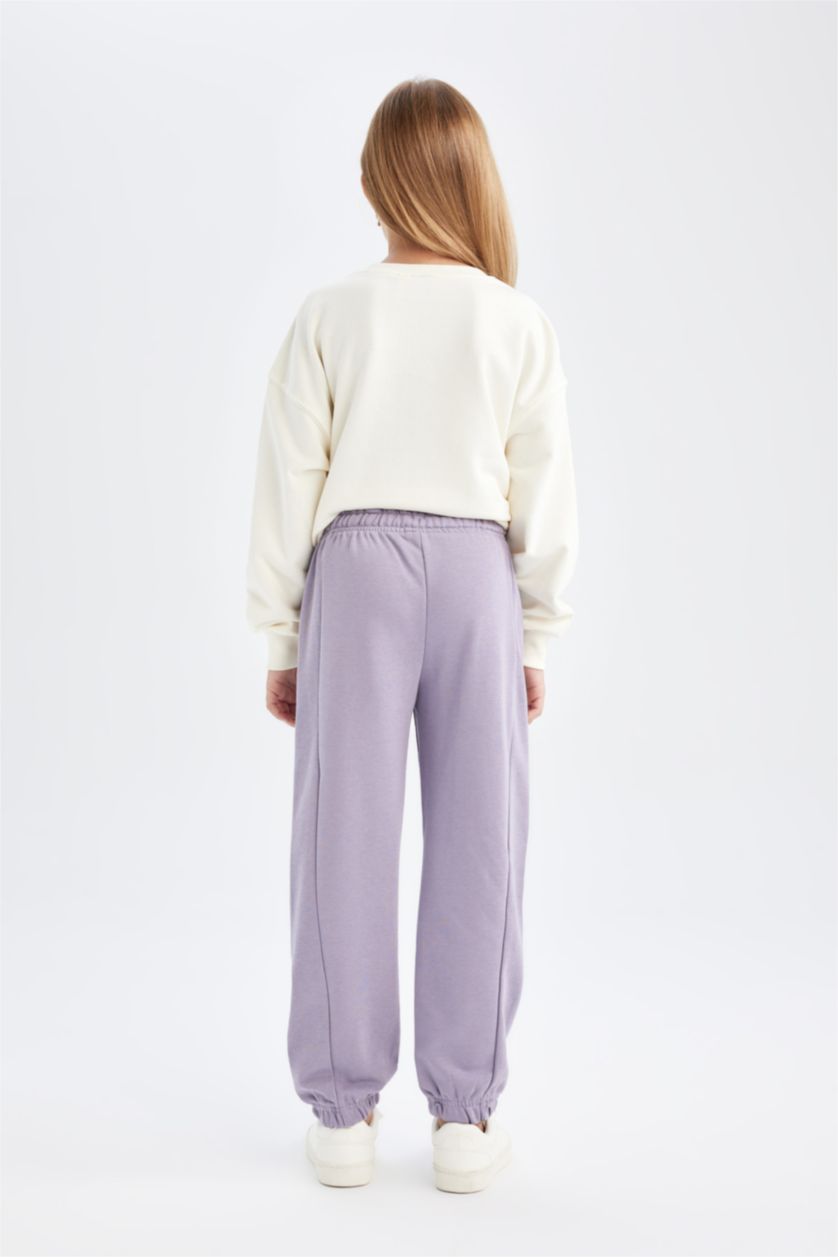 FILLES Violet Pantalon Jogging imprimé pour Fille