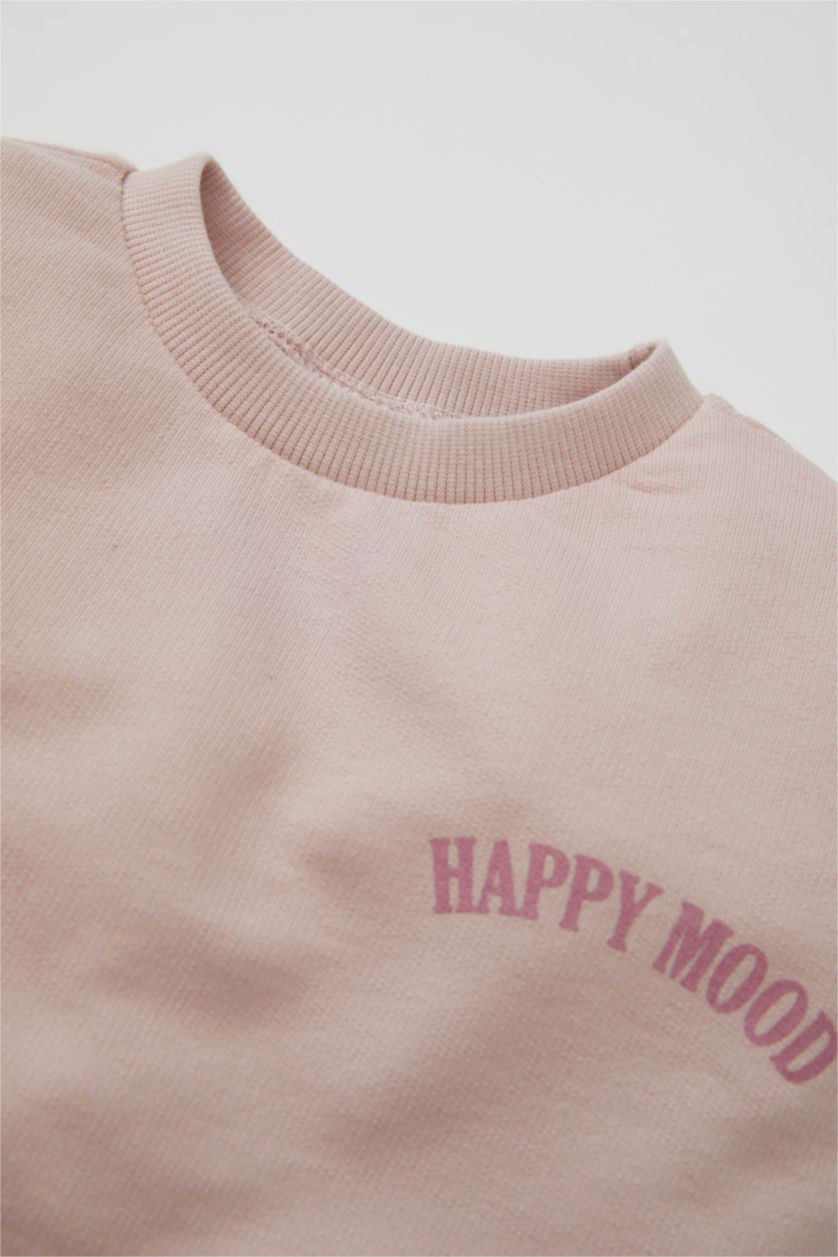 BABY GIRL Lilac Baby Girl Crew Neck Printed Sweatshirt